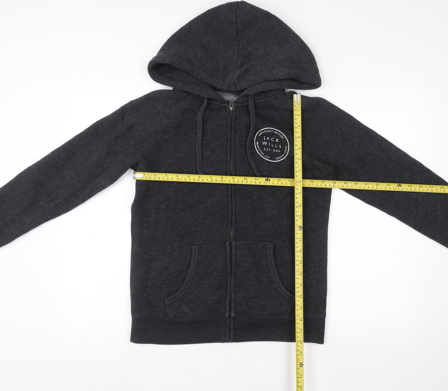 Mens UK Size M Jack Wills Black Full Zip Hoodie