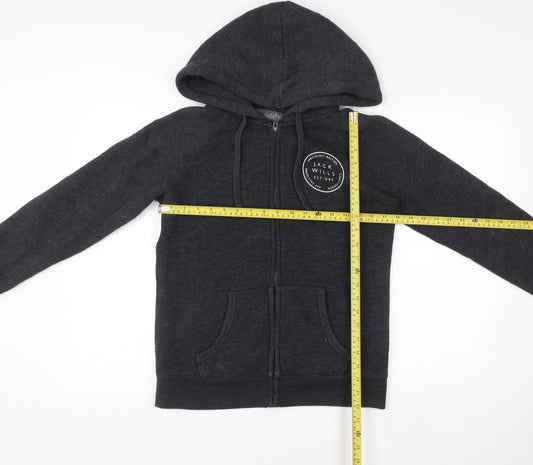 Mens UK Size M Jack Wills Black Full Zip Hoodie