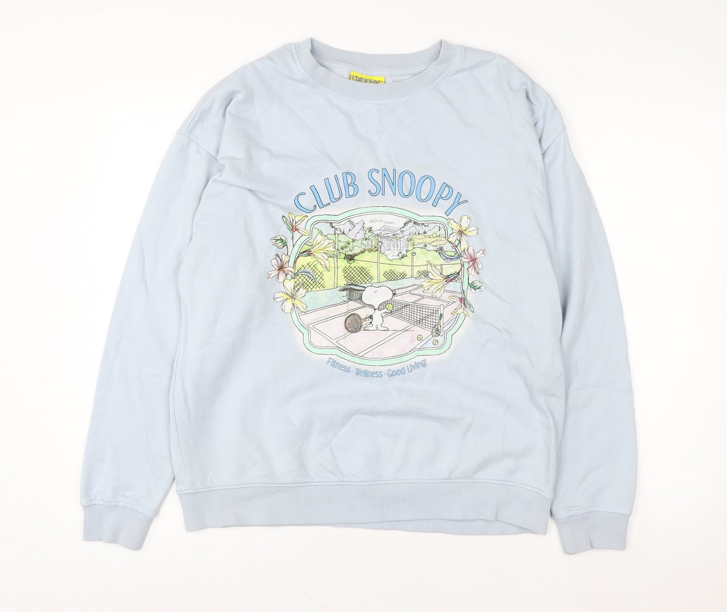 George Snoopy Women's Blue Crew Neck Pullover Sweatshirt Size 12-14
