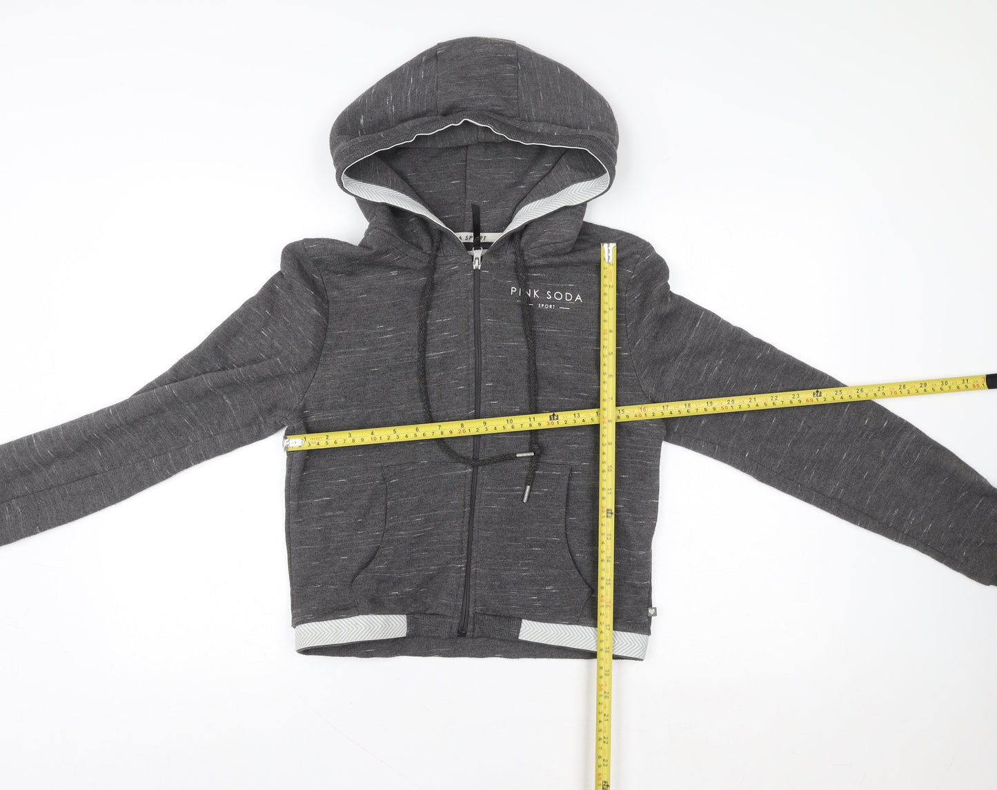 Womens UK Size 10 Pink Soda Sport Grey Full Zip Hoodie