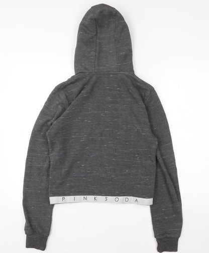 Womens UK Size 10 Pink Soda Sport Grey Full Zip Hoodie