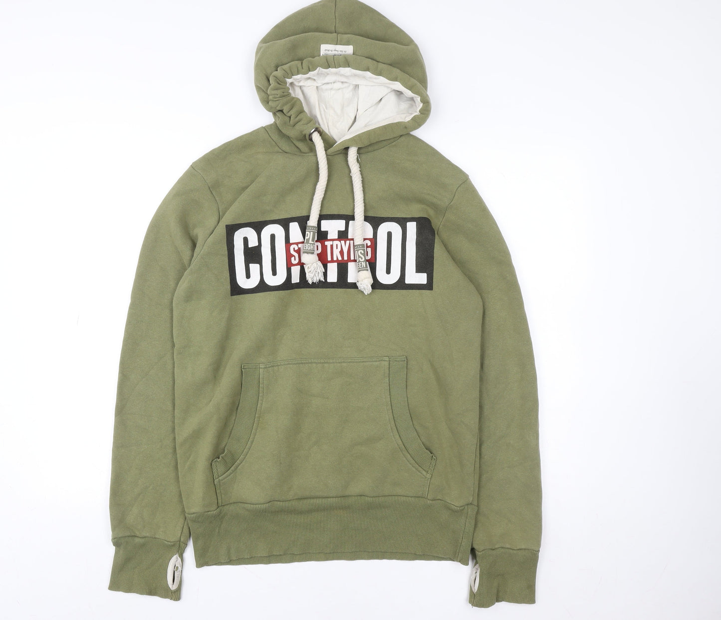 Mens UK Size L Plus Eighteen Green Pullover Hoodie