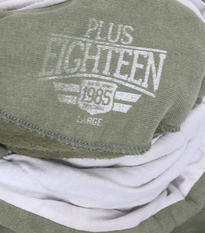 Mens UK Size L Plus Eighteen Green Pullover Hoodie