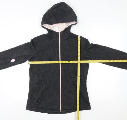 Decathlon Girls Black Full Zip Fleece Hoodie 14-15 Years