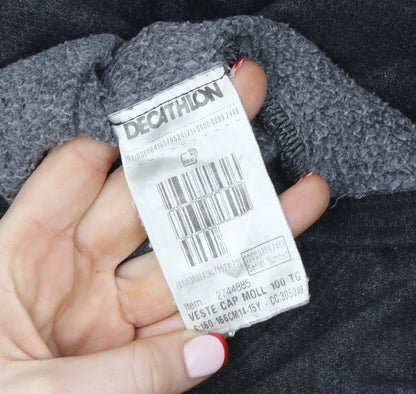 Decathlon Girls Black Full Zip Fleece Hoodie 14-15 Years