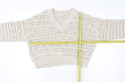 Womens UK Size M MNG Beige Pullover Jumper