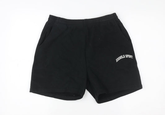 Adanola Women’s Black Sweat Shorts Size M Cotton Gym Activewear