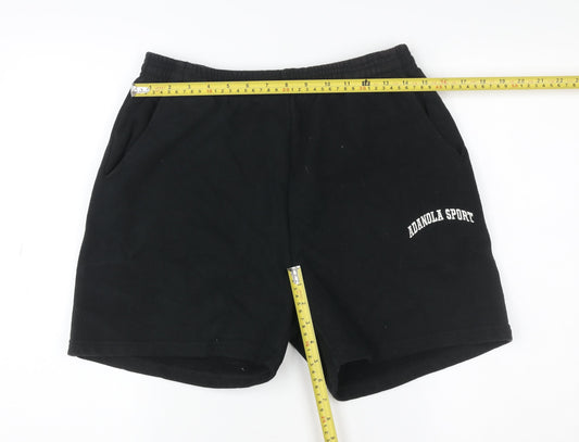 Adanola Women’s Black Sweat Shorts Size M Cotton Gym Activewear
