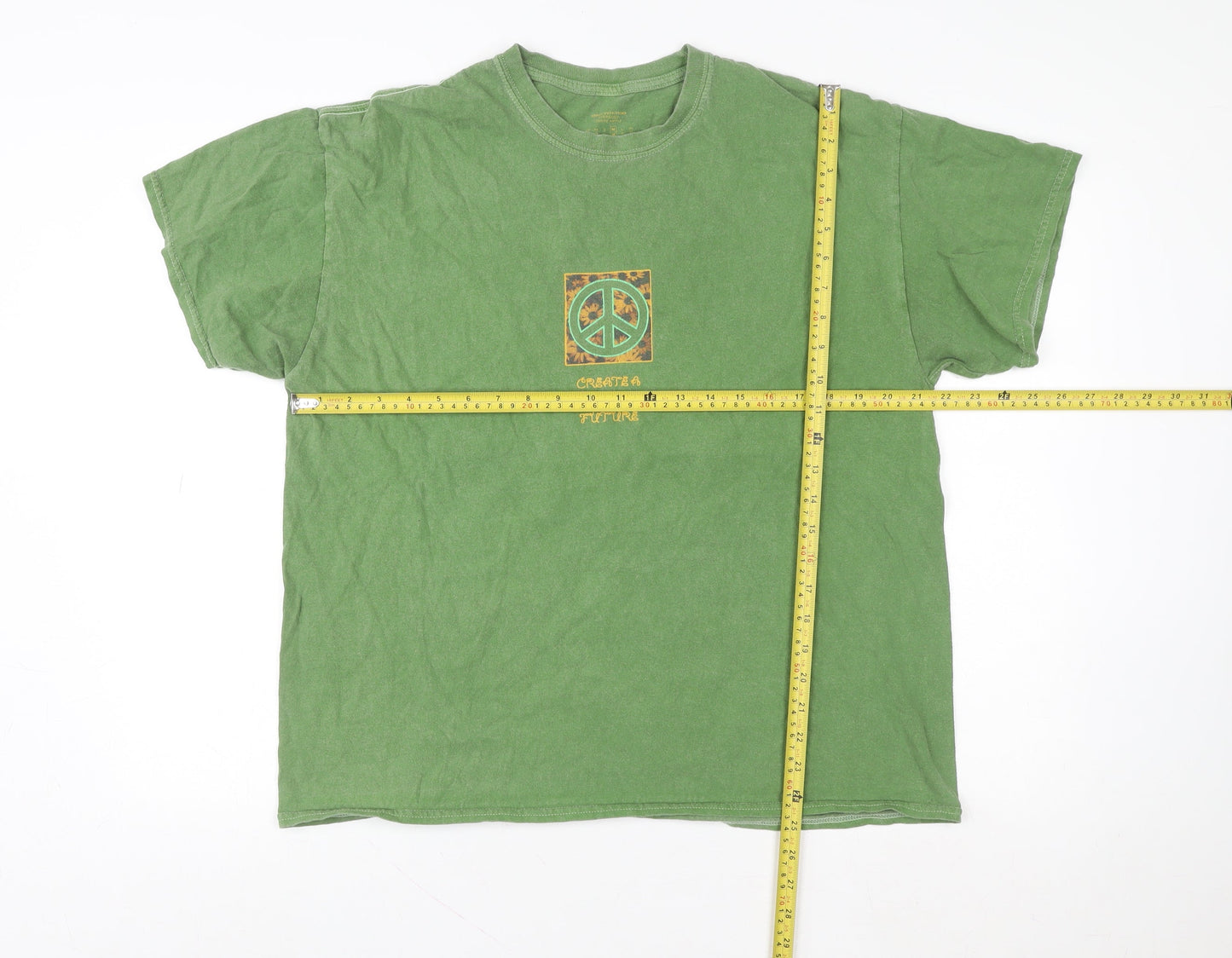 Urban Outfitters Men's Green Peace Graphic Oversized Cotton T-Shirt M