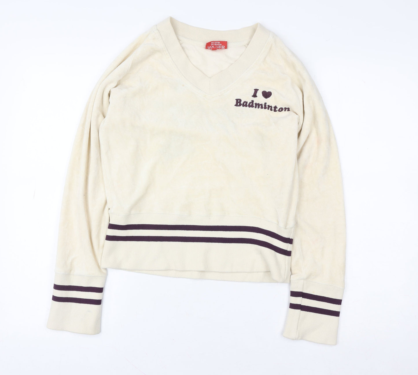 Womens UK Size 2 Soochi Beige Pullover Sweatshirt