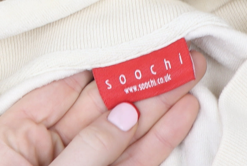 Womens UK Size 2 Soochi Beige Pullover Sweatshirt