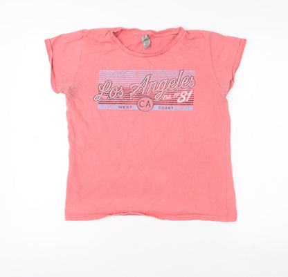 Womens UK Size M Gildan Pink Basic T-Shirt