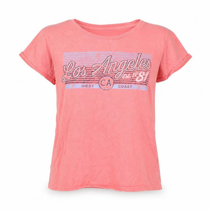 Womens UK Size M Gildan Pink Basic T-Shirt