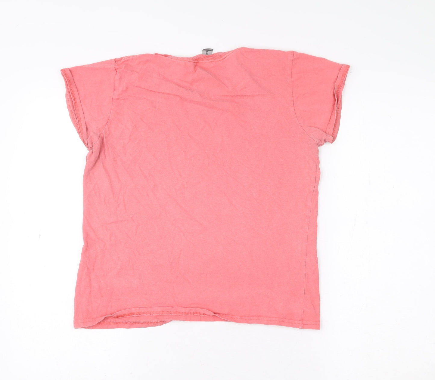 Womens UK Size M Gildan Pink Basic T-Shirt