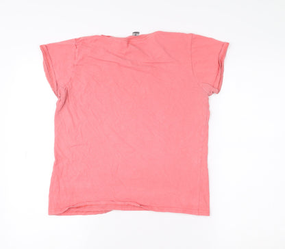 Womens UK Size M Gildan Pink Basic T-Shirt