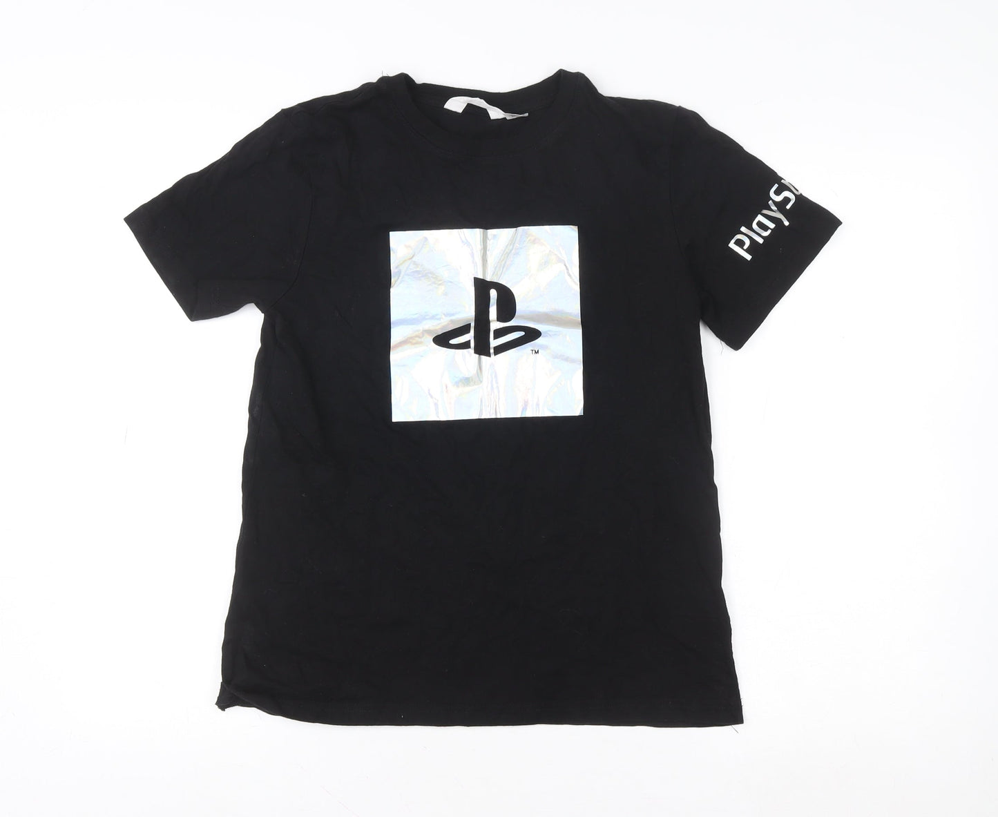 Boys UK Size 12-13 Years H&M Black Basic T-Shirt