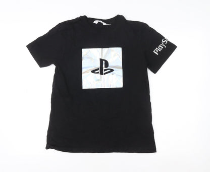 Boys UK Size 12-13 Years H&M Black Basic T-Shirt