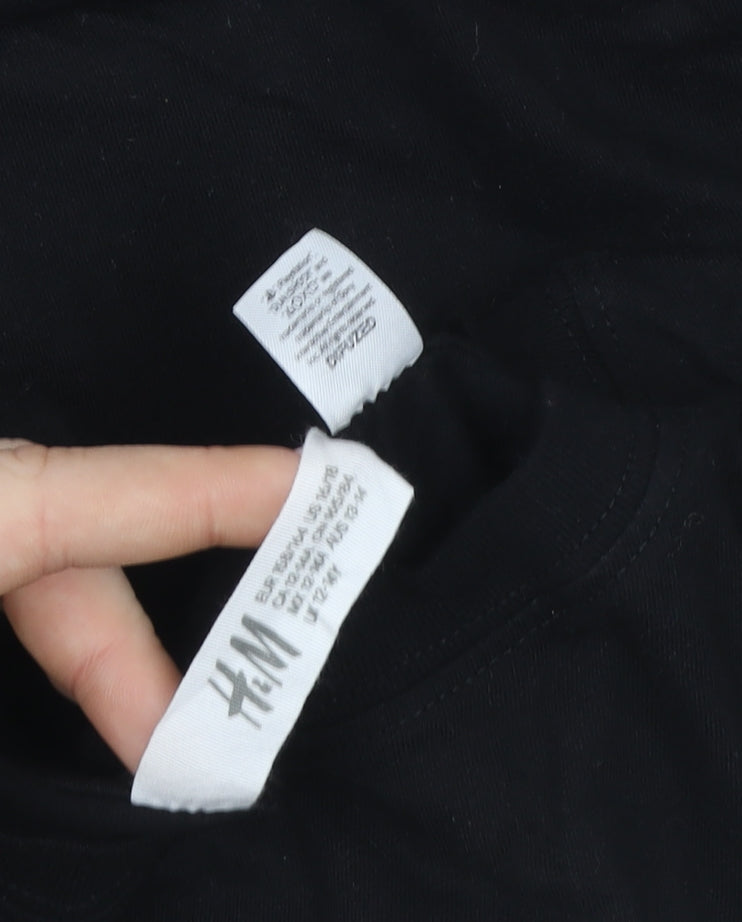 Boys UK Size 12-13 Years H&M Black Basic T-Shirt