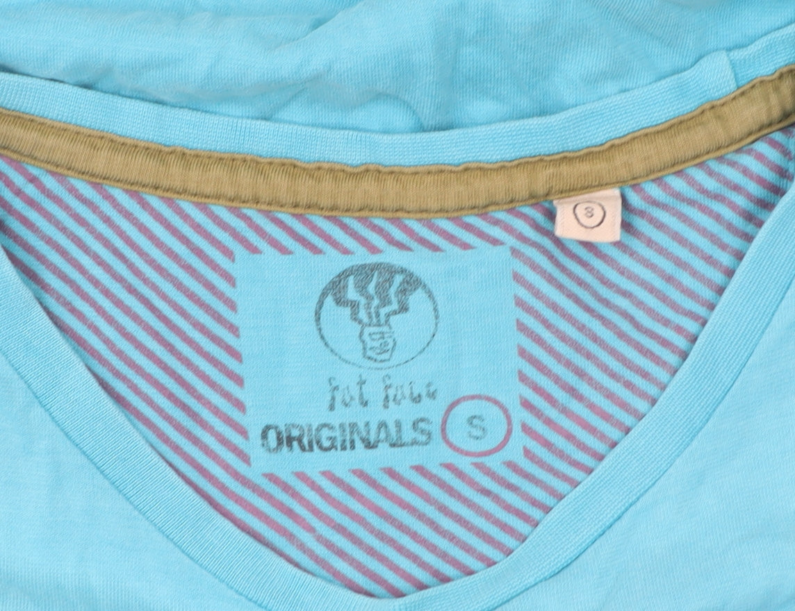 Fat Face Women’s Blue Cotton Short Sleeve Crew Neck T-Shirt Size S