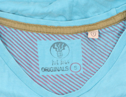 Fat Face Women’s Blue Cotton Short Sleeve Crew Neck T-Shirt Size S