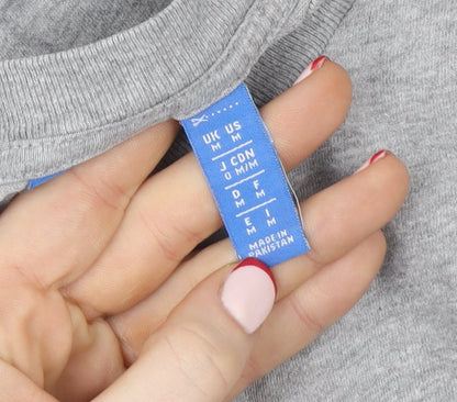 Adidas Men's Grey Trefoil Logo T-Shirt Size M Short Sleeve