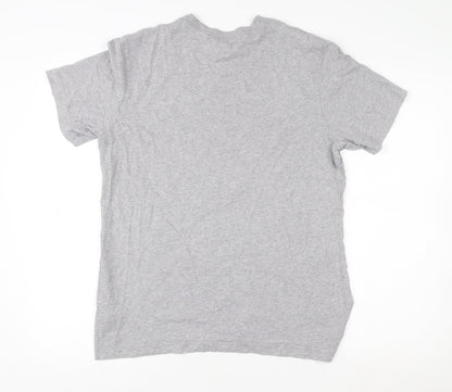 Adidas Men's Grey Trefoil Logo T-Shirt Size M Short Sleeve