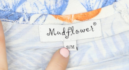 Womens UK Size S Mudflower Multicoloured Basic T-Shirt