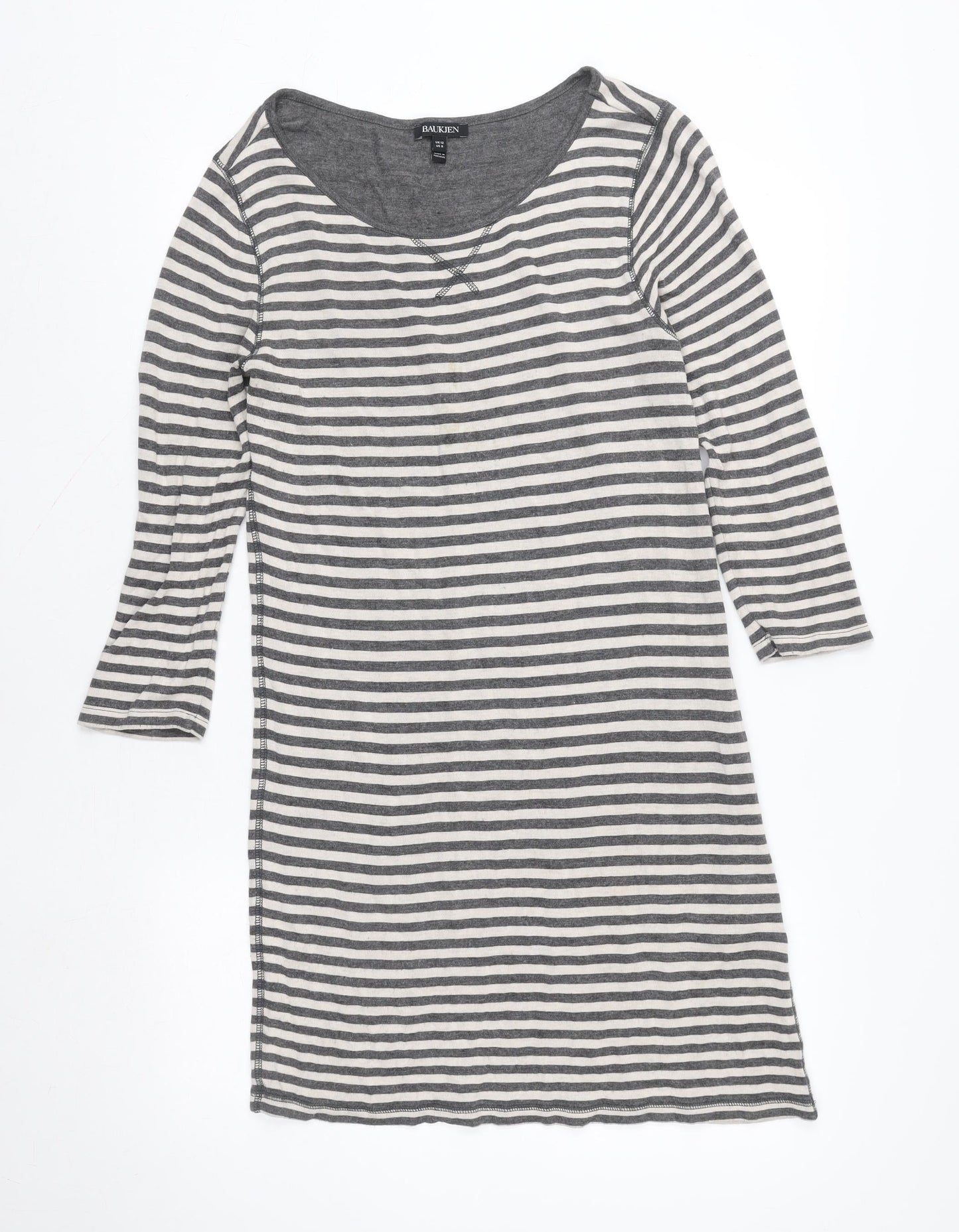 Womens UK Size 12 Baukjen Grey Basic T-Shirt