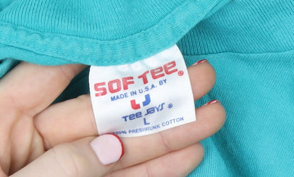 Womens UK Size L Tee Jays Blue Basic T-Shirt