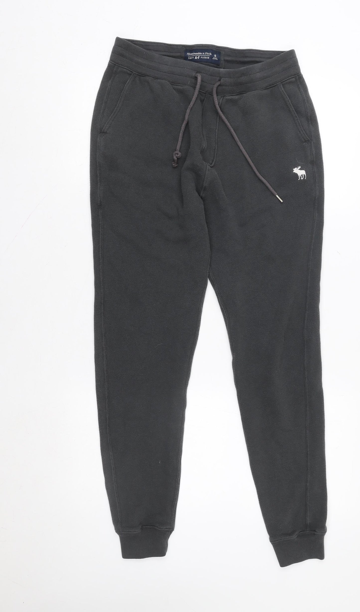 Womens UK Size S Abercrombie & Fitch Regular Fit Jogger Black Trousers