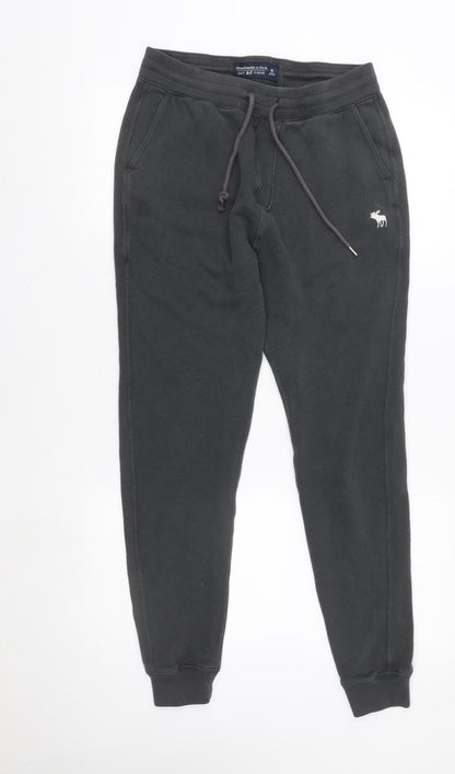Womens UK Size S Abercrombie & Fitch Regular Fit Jogger Black Trousers