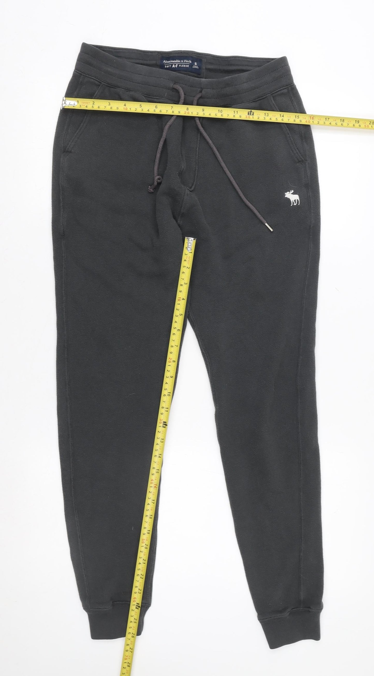 Womens UK Size S Abercrombie & Fitch Regular Fit Jogger Black Trousers