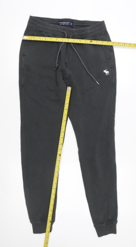 Womens UK Size S Abercrombie & Fitch Regular Fit Jogger Black Trousers
