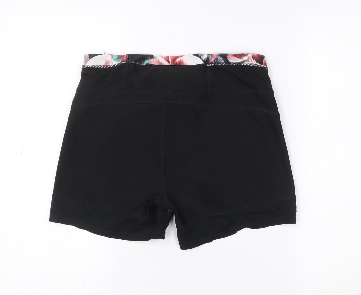 Hyba Women's Black Floral Athletic Skort M Quick Dry Stretch