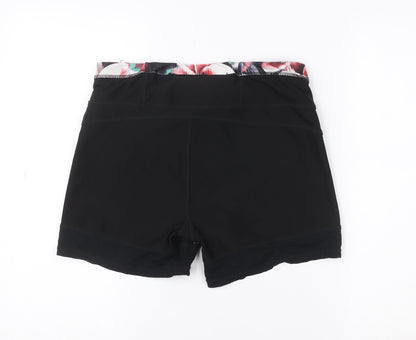 Hyba Women's Black Floral Athletic Skort M Quick Dry Stretch