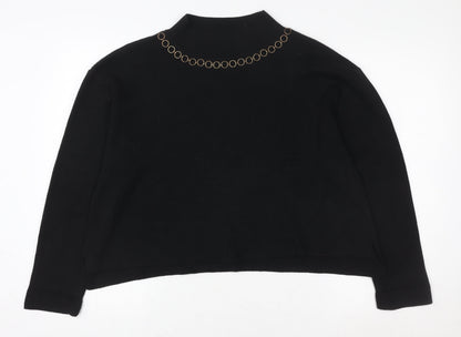 Womens UK Size L River Island Black Pullover Sweatshirt