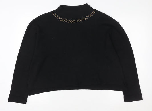 Womens UK Size L River Island Black Pullover Sweatshirt