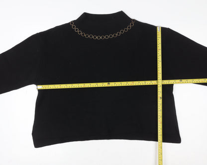 Womens UK Size L River Island Black Pullover Sweatshirt