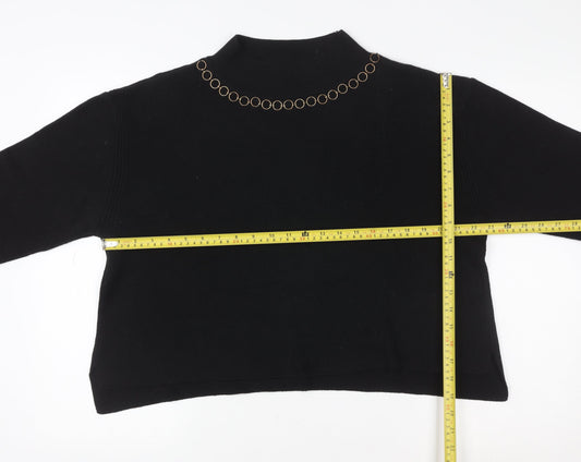 Womens UK Size L River Island Black Pullover Sweatshirt