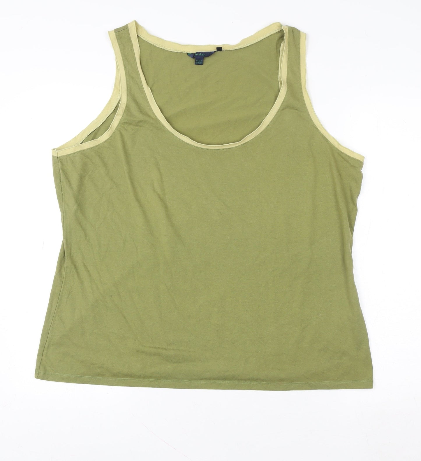 Boden Women’s Green Cotton Jersey Tank Top Size XL