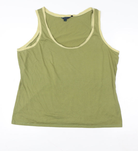 Boden Women’s Green Cotton Jersey Tank Top Size XL