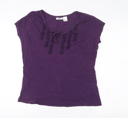 Womens UK Size M La Redoute Creation Purple Basic T-Shirt