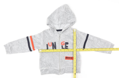 Babybol Unisex Grey Hooded Full Zip Jungle Adventure Jumper 12-18 Months