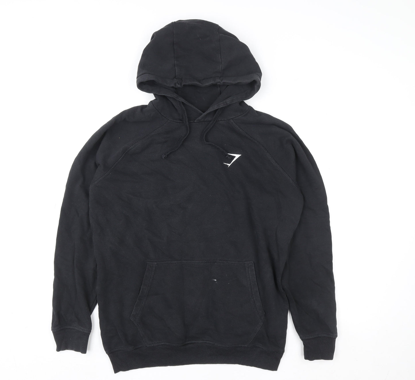 Gymshark Women's Black Pullover Hoodie Size S Cotton Blend Logo Gymwear