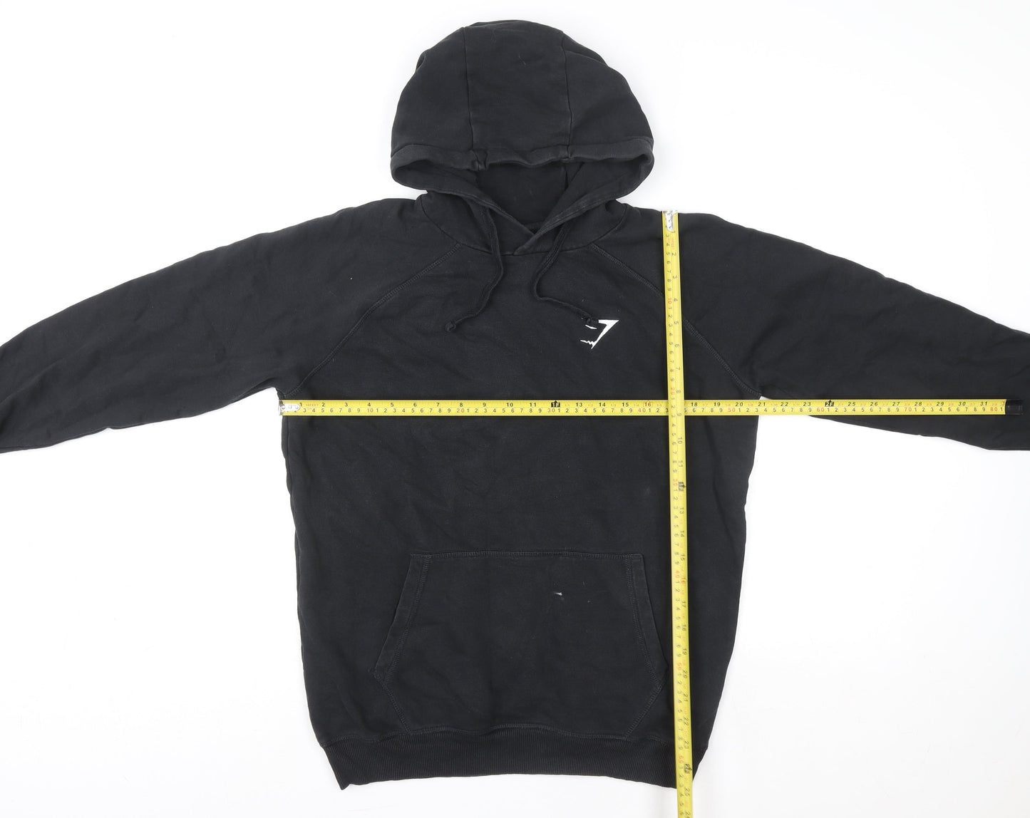 Gymshark Women's Black Pullover Hoodie Size S Cotton Blend Logo Gymwear