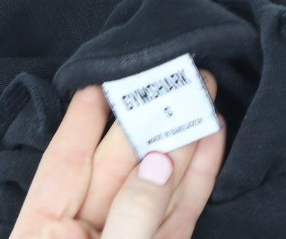 Gymshark Women's Black Pullover Hoodie Size S Cotton Blend Logo Gymwear