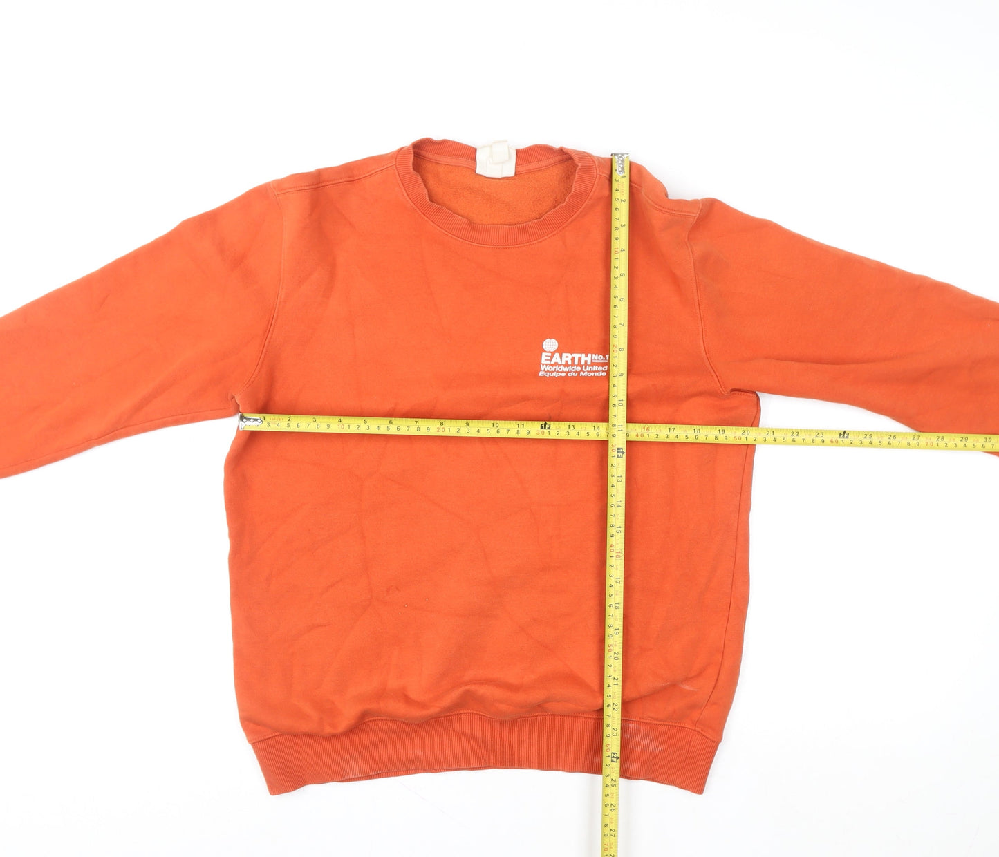 H&M L.O.G.G. Women’s Orange Small Crew Neck Pullover Sweatshirt