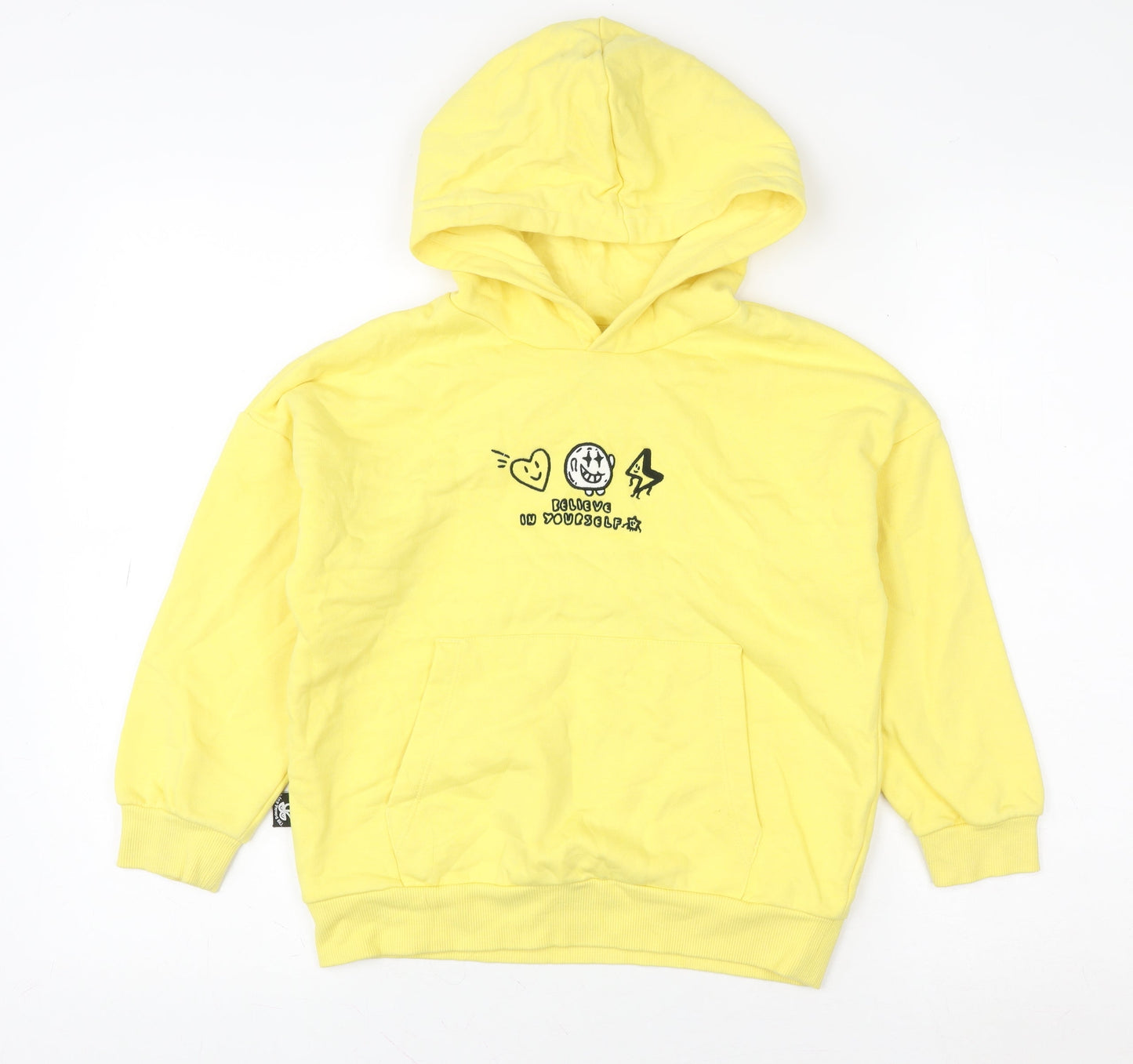 Marks and Spencer Boys Yellow Graphic Pullover Hoodie 7-8 Years