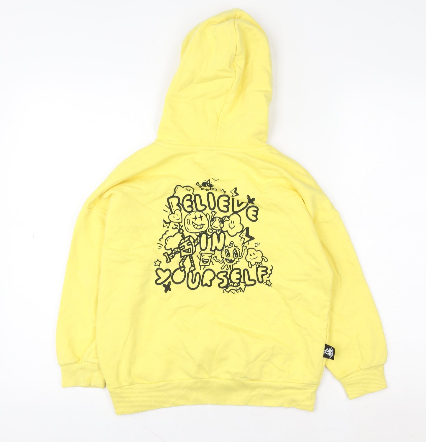 Marks and Spencer Boys Yellow Graphic Pullover Hoodie 7-8 Years
