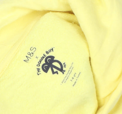 Marks and Spencer Boys Yellow Graphic Pullover Hoodie 7-8 Years
